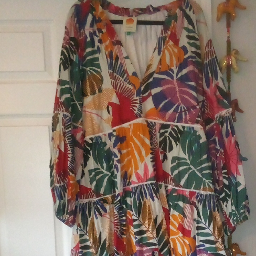 FARM Rio Multicolor Parrot Print Mini Dress - Picture 3 of 4